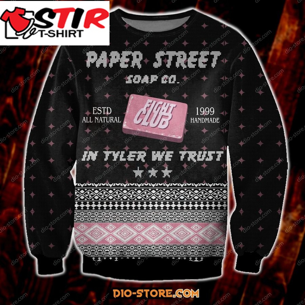 Fight Club Paper Street Soap Co 3D Print Ugly Christmas Sweatshirt Hoodie All Over Printed Cint10033, All Over Print, 3D Tshirt, Hoodie, Sweatshirt