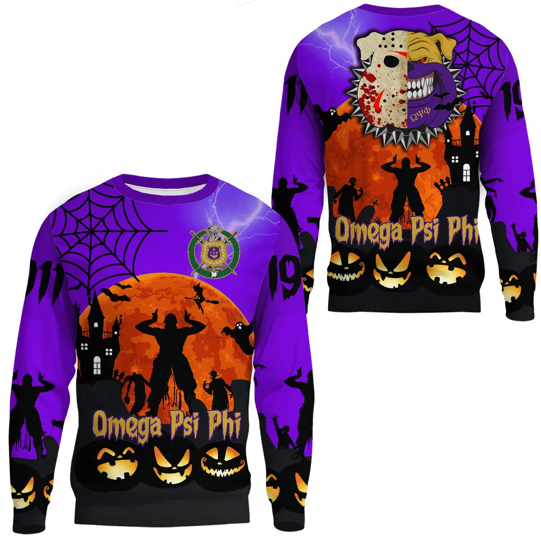 Getteestore Sweatshirt  Omega Psi Phi Halloween Sweatshirts 