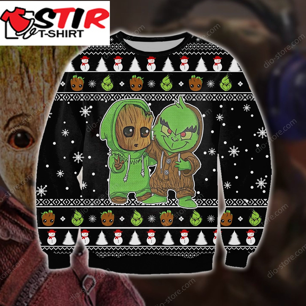 Groot And Grinch Funny Knitting Pattern For Unisex Ugly Christmas