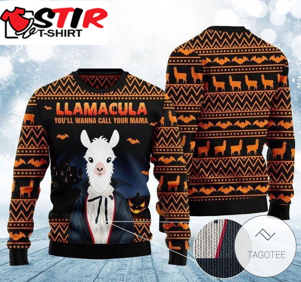 Halloween Llama You'll Wanna Call Me Your Mama Ugly Sweater