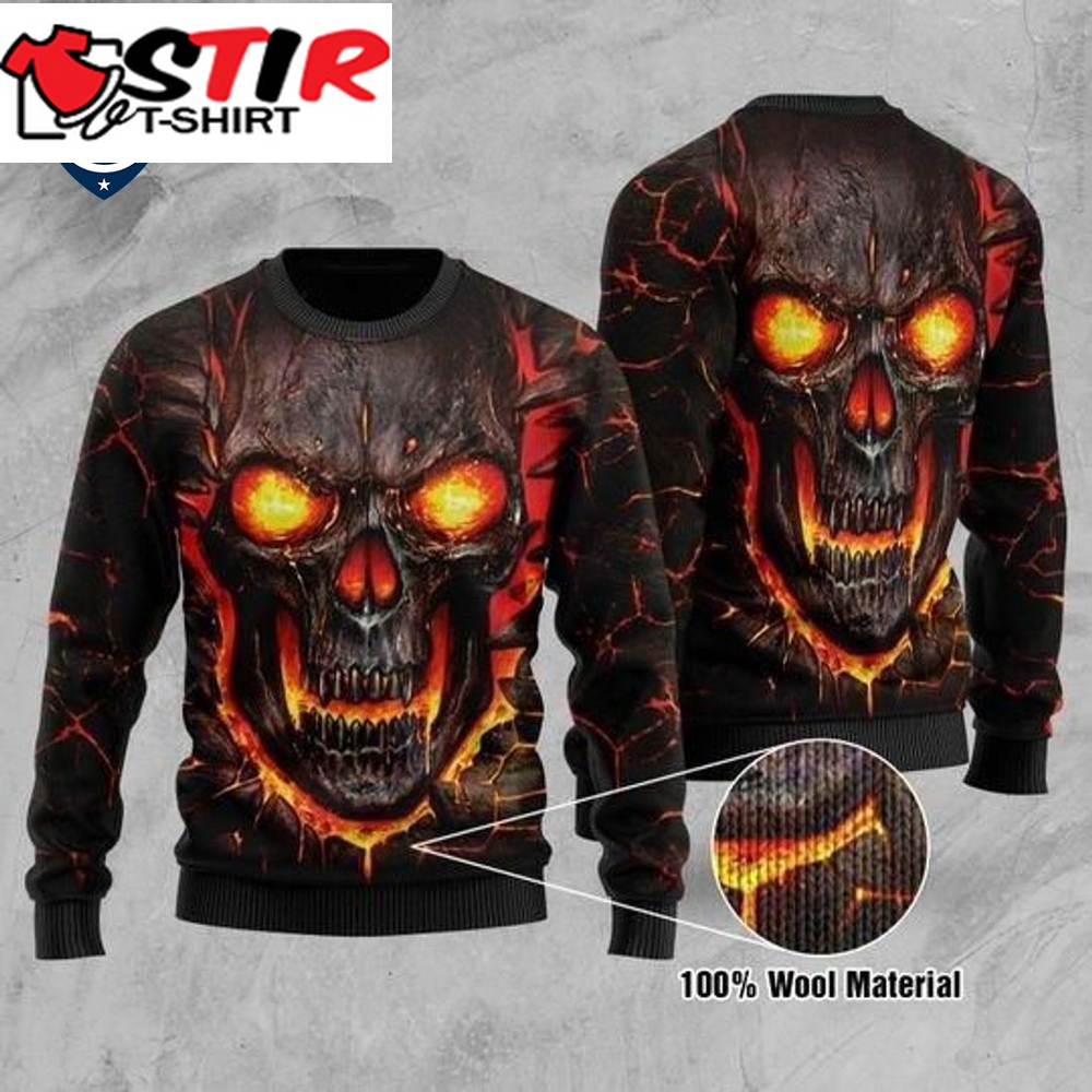 Hot Skull Lava Halloween Ugly Christmas Sweater