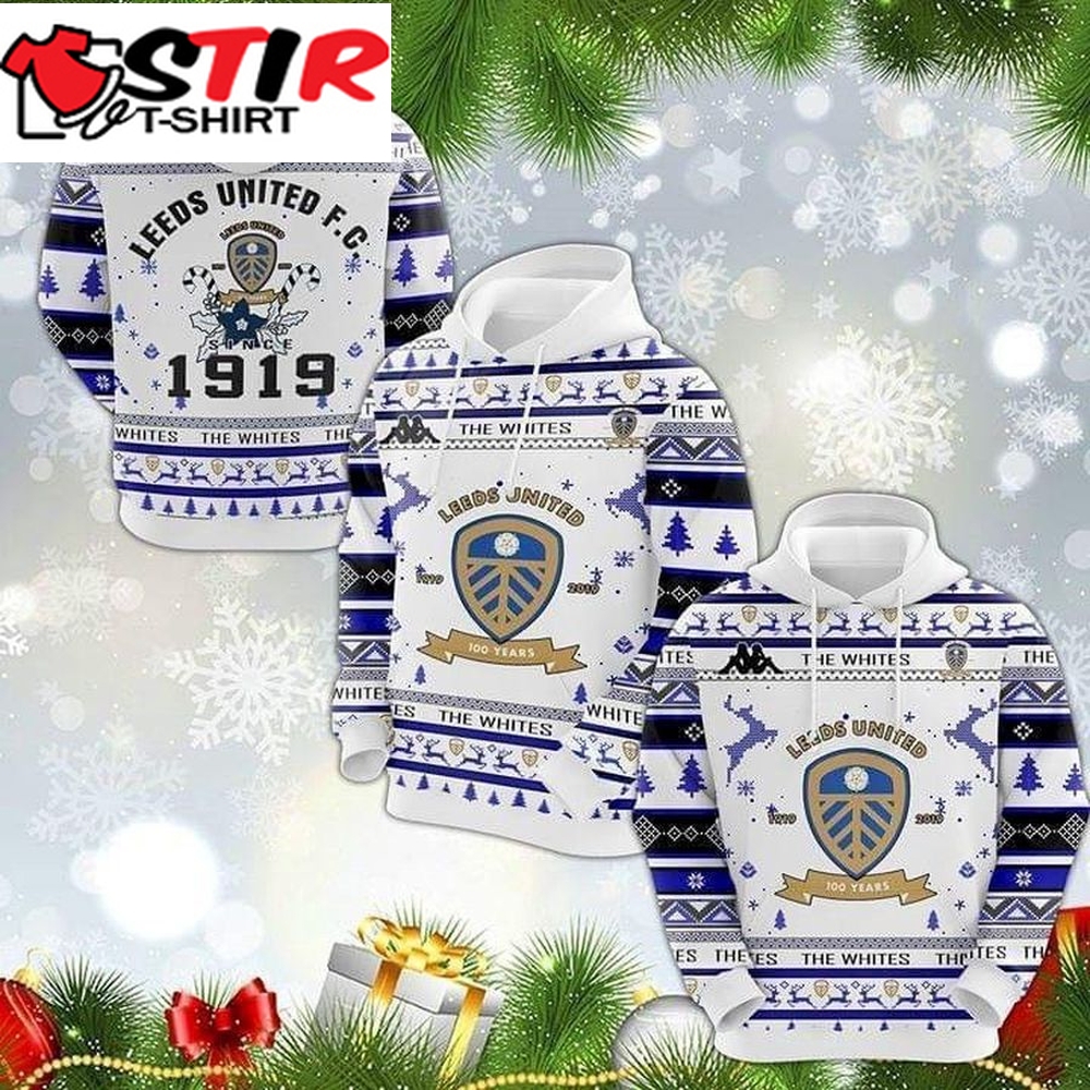 Leeds United Fc 1919 The Whites Ugly Christmas Pullover And Zippered Hoodies Custom 3D Graphic Printed 3D Hoodie All Over Print Hoodie For Men For Women