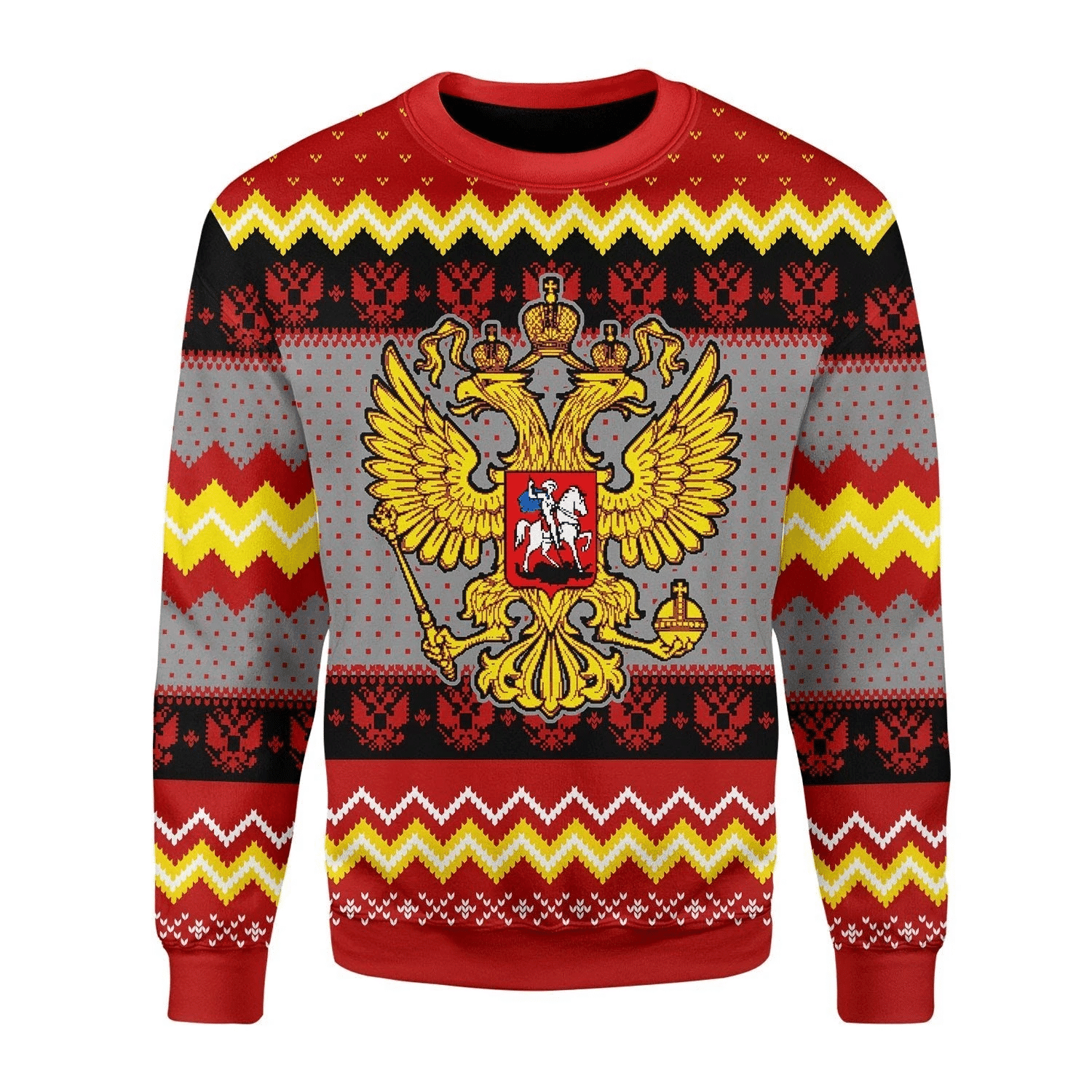 Merry Christmas Russia Coat Of Arms For Unisex Ugly Christmas
