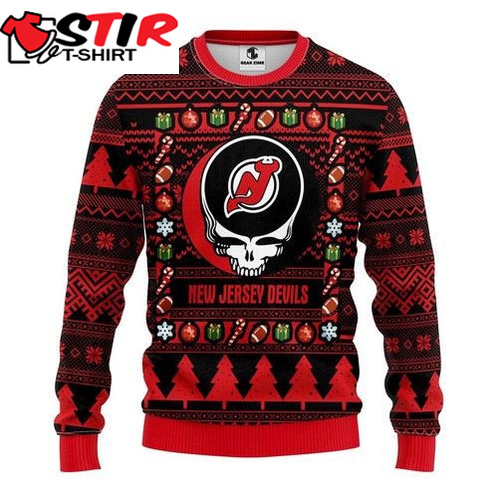 New Jersey Devils Grateful Dead Christmas For Fans Ugly Christmas