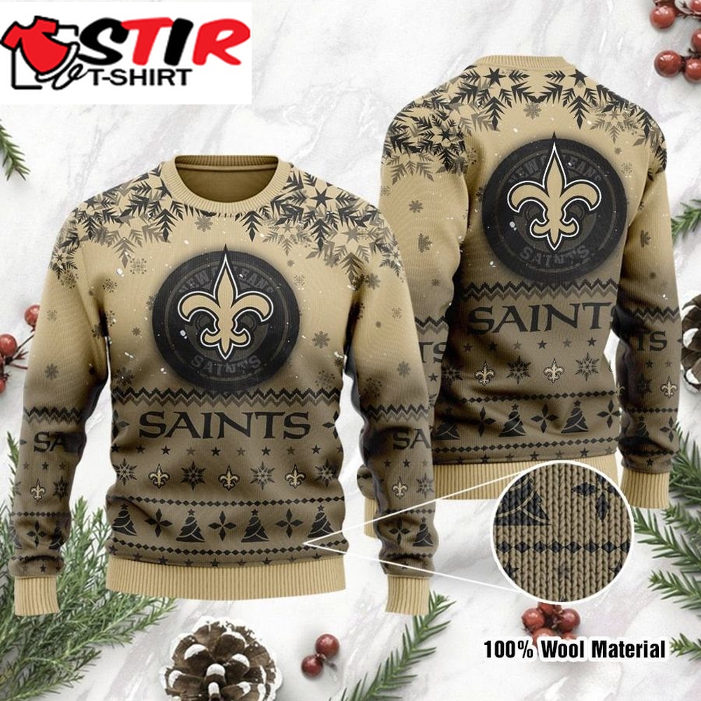 New Orleans Saints Santa Claus In The Moon Ugly Christmas