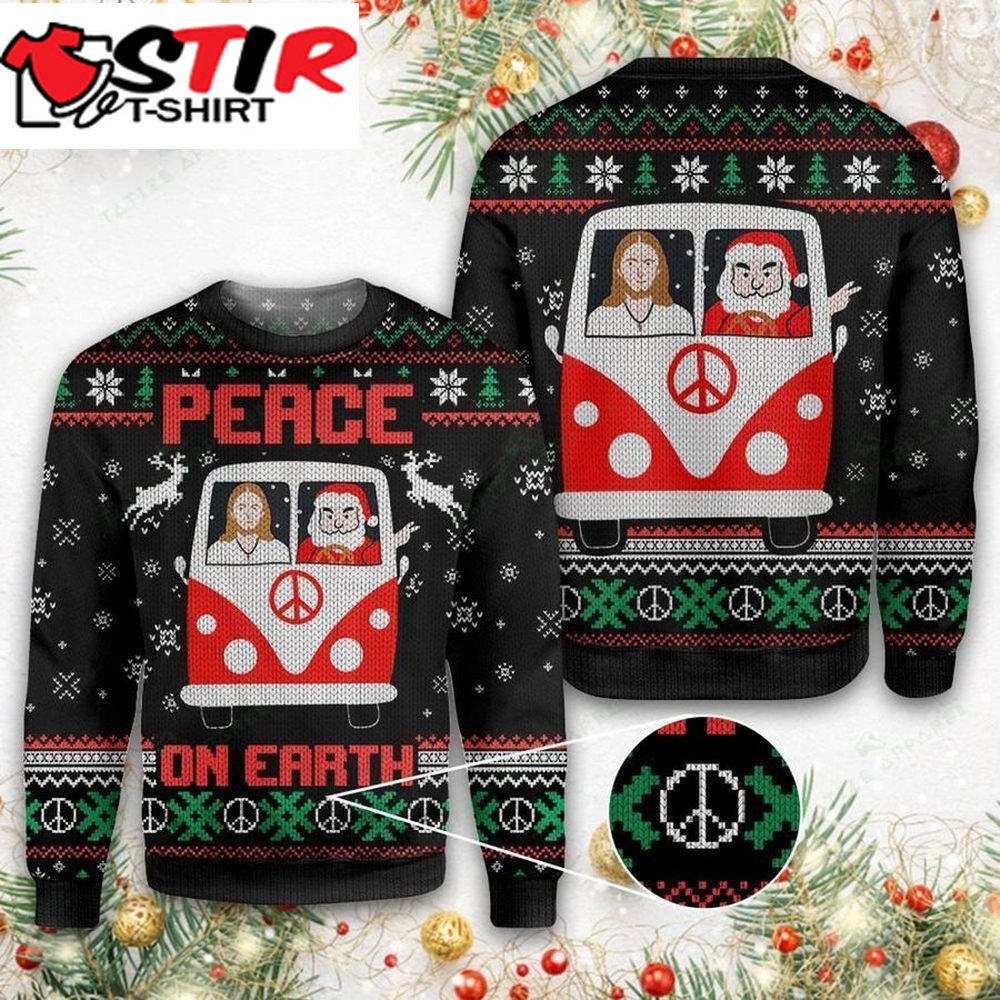Santa And Jesus Christmas Peace On Earth For Unisex Ugly