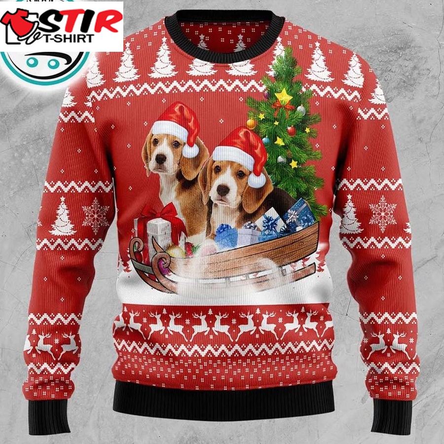 Beagle Dashing Ugly Christmas Sweater, Xmas Gift Idea For Men Women Dog Lover
