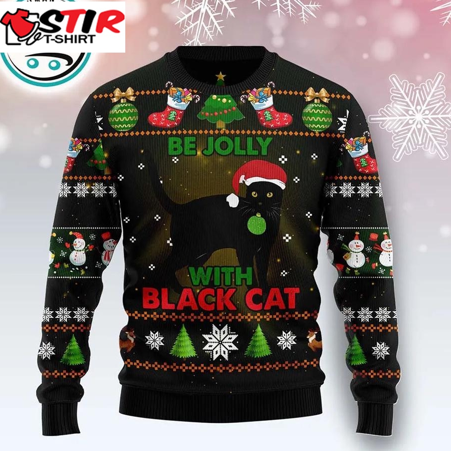 Black Cat Be Jolly Ugly Christmas Sweater, Xmas Gifts For Men Women