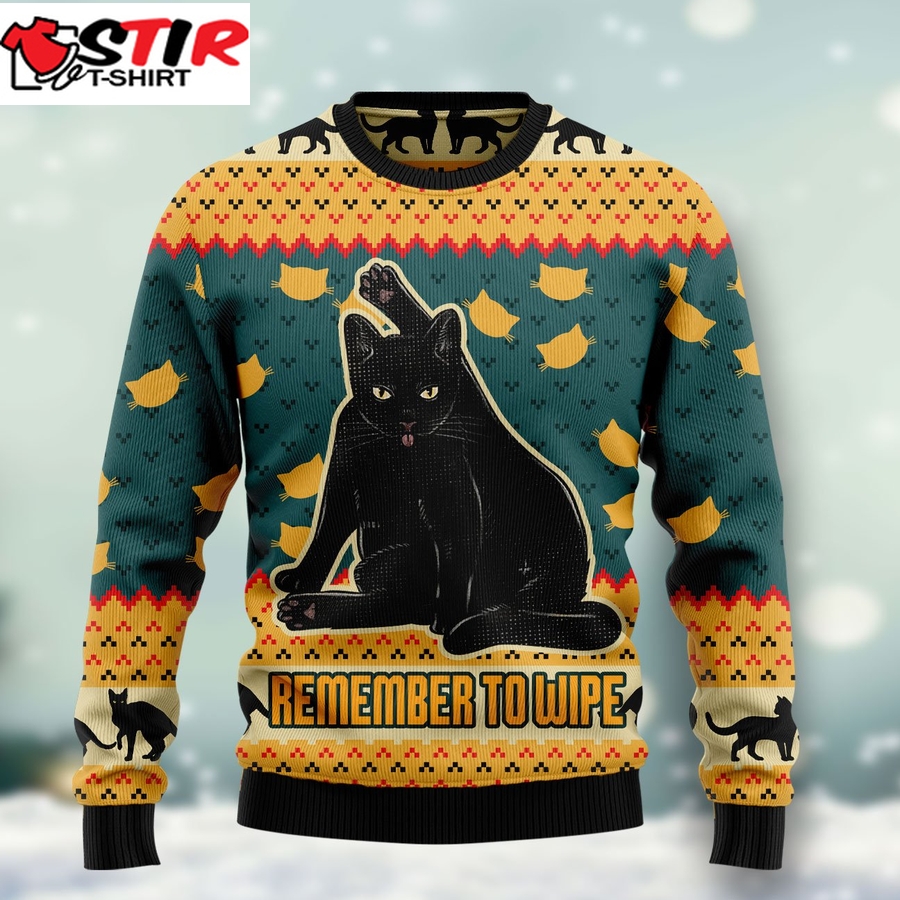 Black Cat Ht081208 Ugly Christmas Sweater Unisex Womens & Mens, Couples Matching, Friends, Funny Family Ugly Christmas Holiday Sweater Gifts (Plus Size Available)   138