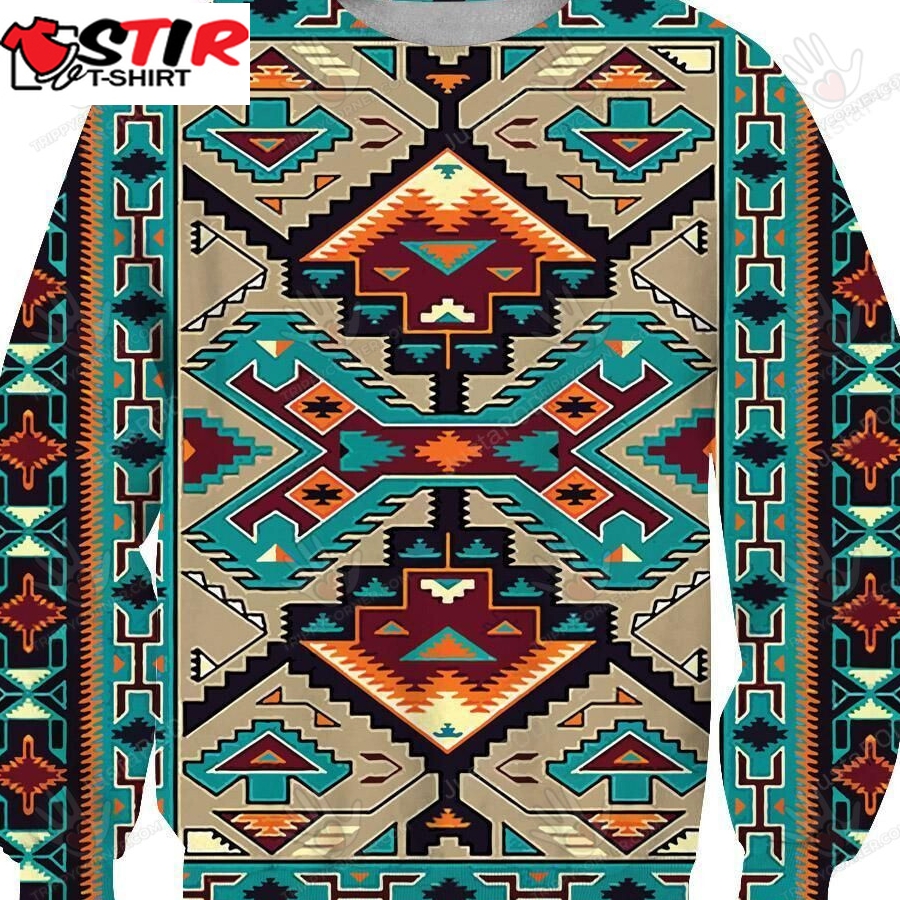 Blue Tribe Design Ugly Christmas Sweater, All Over Print Sweatshirt, Ugly Sweater Christmas Gift   762