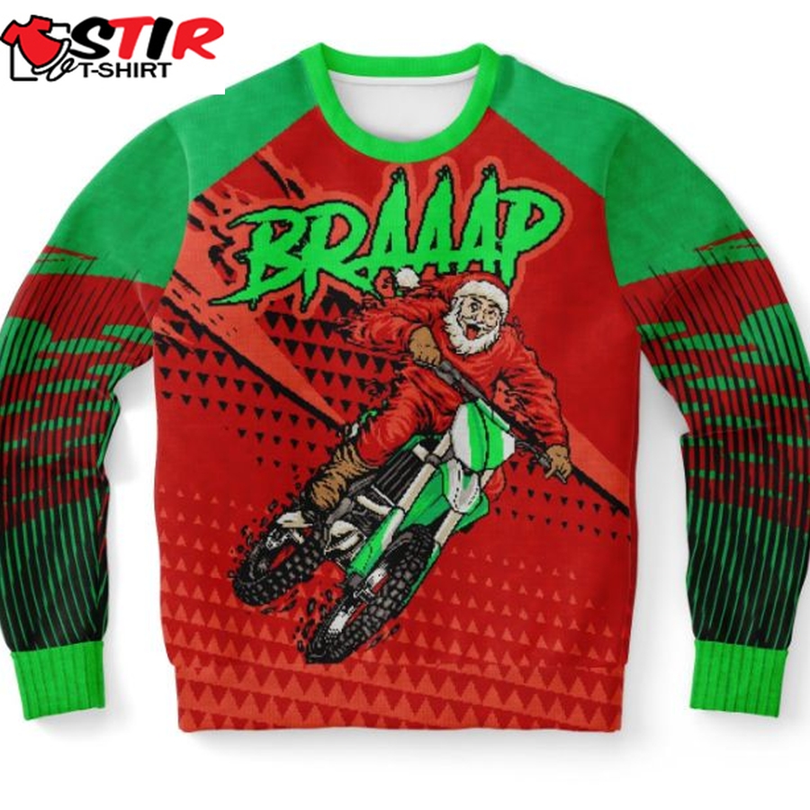Braaap Funny Santa Ugly Christmas Wool Knitted Sweater