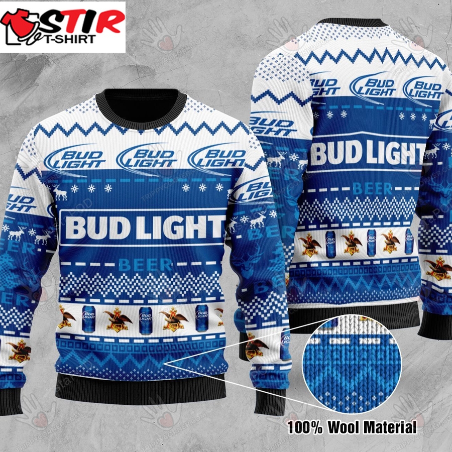 Bud Light Beer Ugly Christmas Sweater, All Over Print Sweatshirt, Ugly Sweater Christmas Gift   51