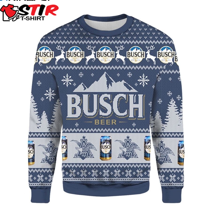 Busch Beer Ugly Christmas Sweater Beer Lovers Ugly Sweater