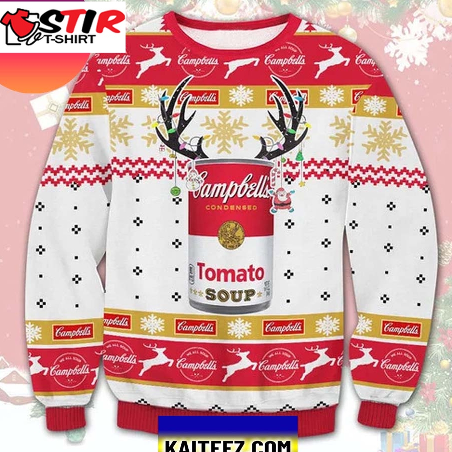Campbell Tomato Soup 3D Christmas Ugly Sweater