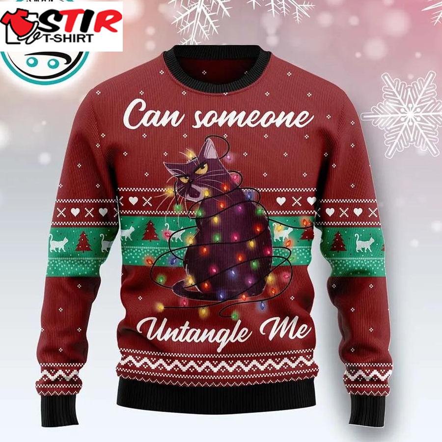 Can Someone Untangle Me Cat Ugly Christmas Sweater, Xmas Gifts For Men Women
