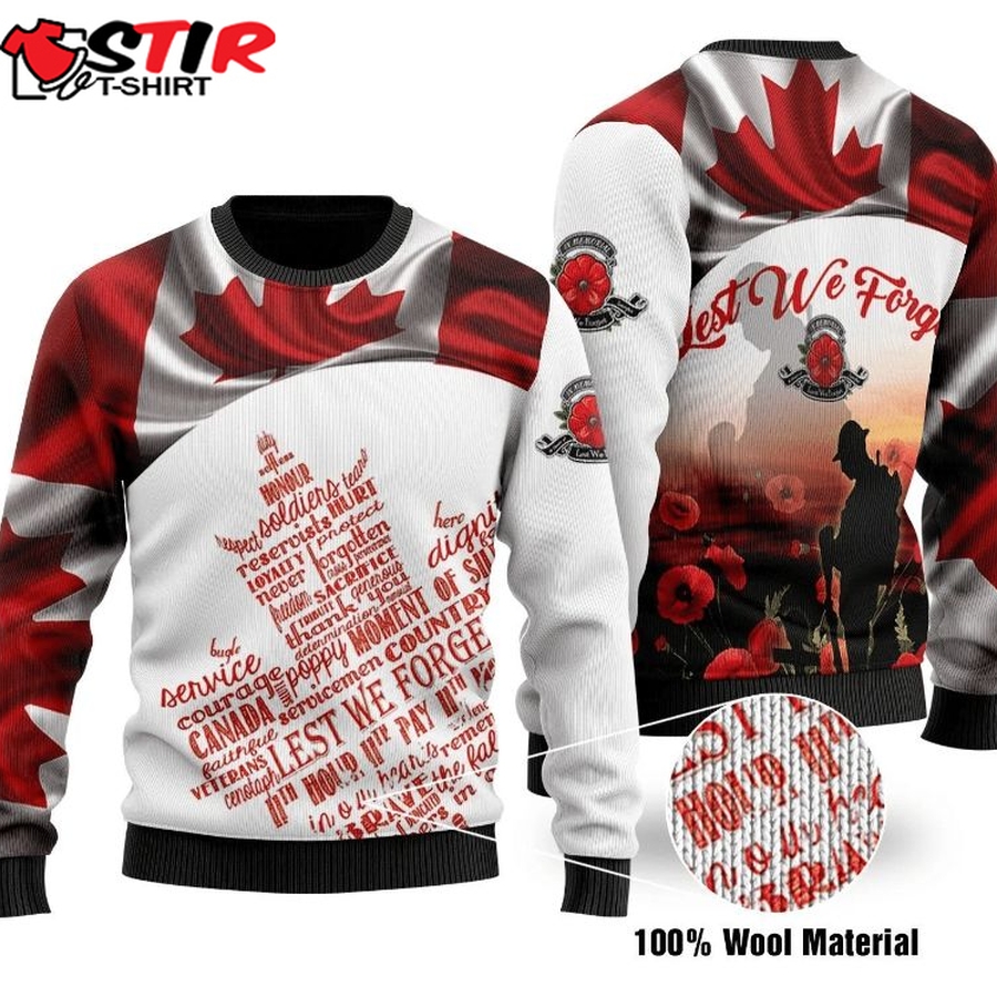 Canadian Veterans Ugly Christmas Sweater 3D