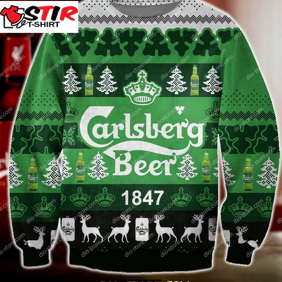Carlsberg Beer Knitting Pattern 3D Print Ugly Christmas Sweater Hoodie All Over Printed Cint10388, All Over Print, 3D Tshirt, Hoodie, Sweatshirt