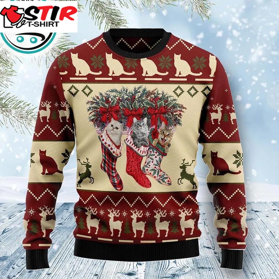 Cat And Sock Xmas Ugly Christmas Sweater, Xmas Gifts For Men Women