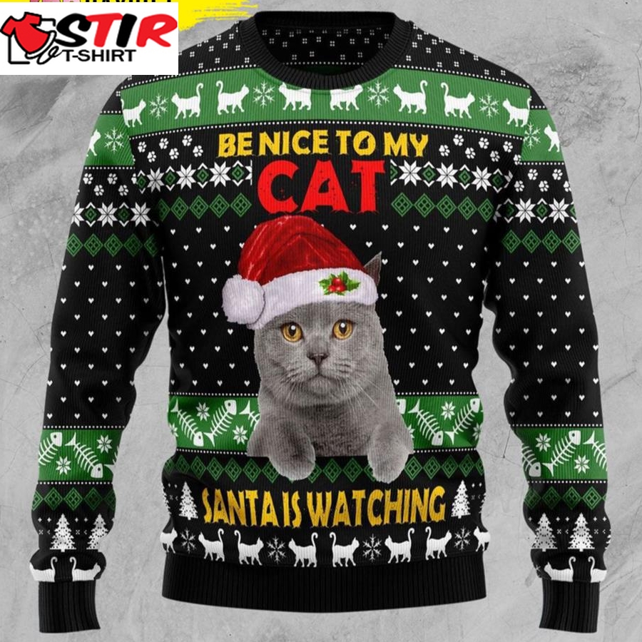 Cat Be Nice Cat Ugly Christmas Sweater