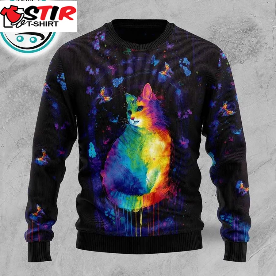 Cat Colorful Ugly Christmas Sweater, Xmas Gifts For Men Women