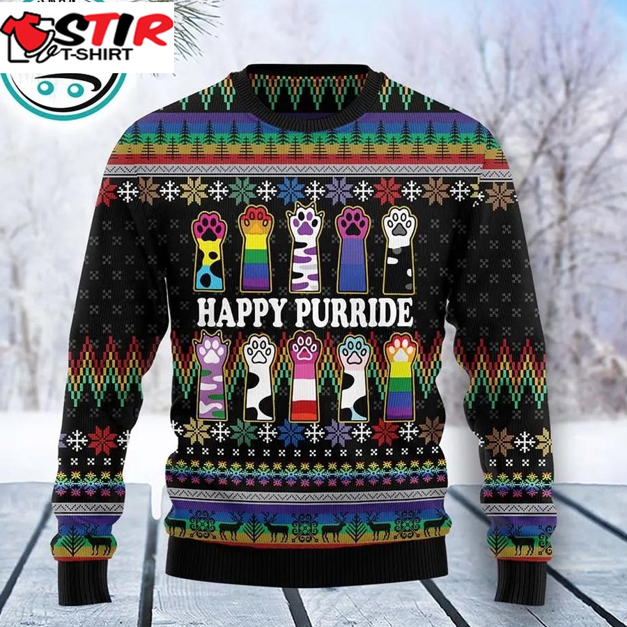 Cat Lgbt Color Ugly Christmas Sweater, Xmas Gifts For Men Women