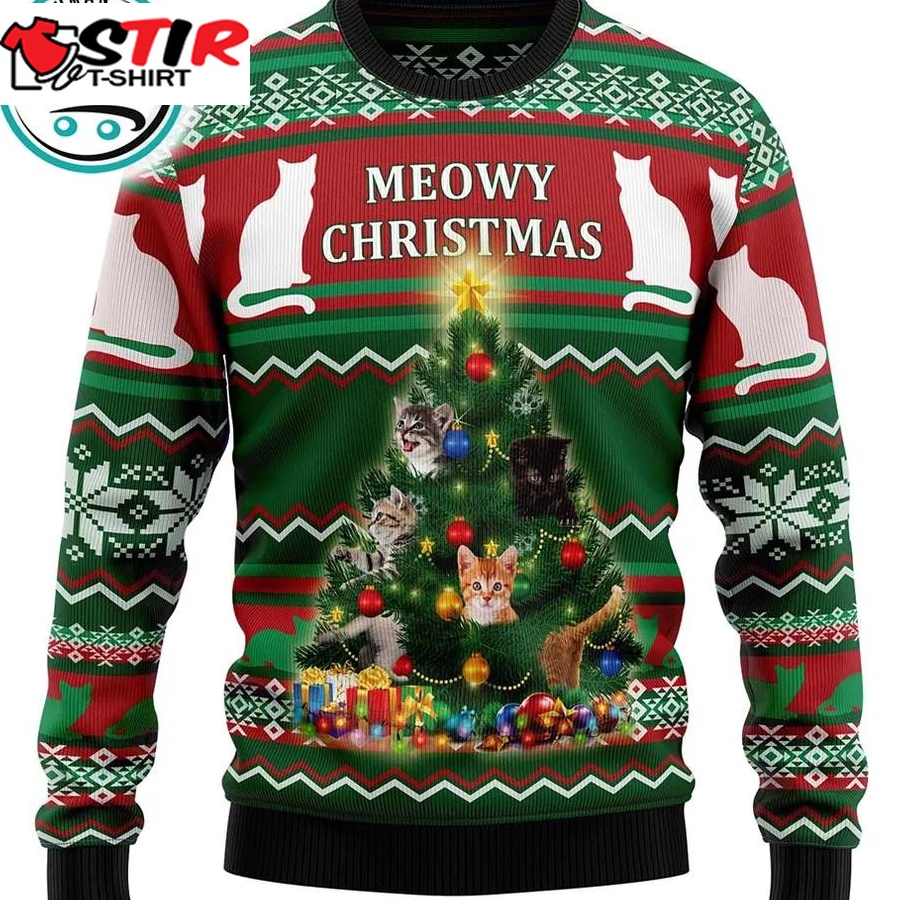 Cat Meowy Christmas Ugly Christmas Sweater For Adult, Xmas Gifts For Men Women
