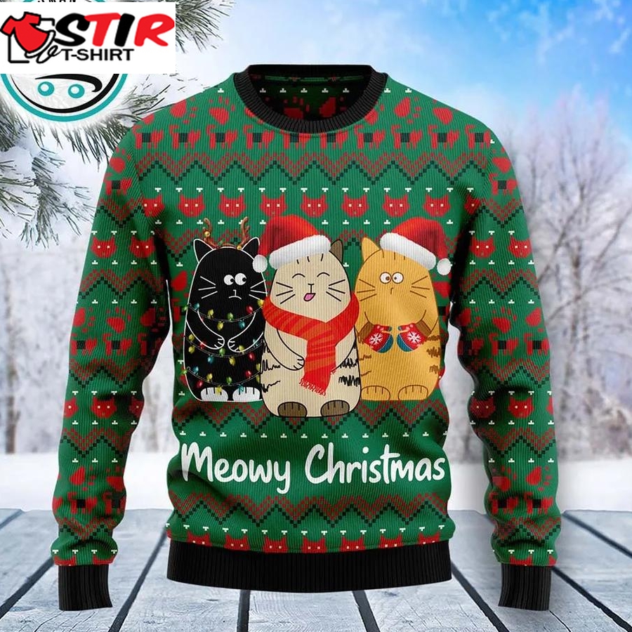 Cat Meowy Christmas Ugly Christmas Sweater Unisex, Xmas Gifts For Men Women
