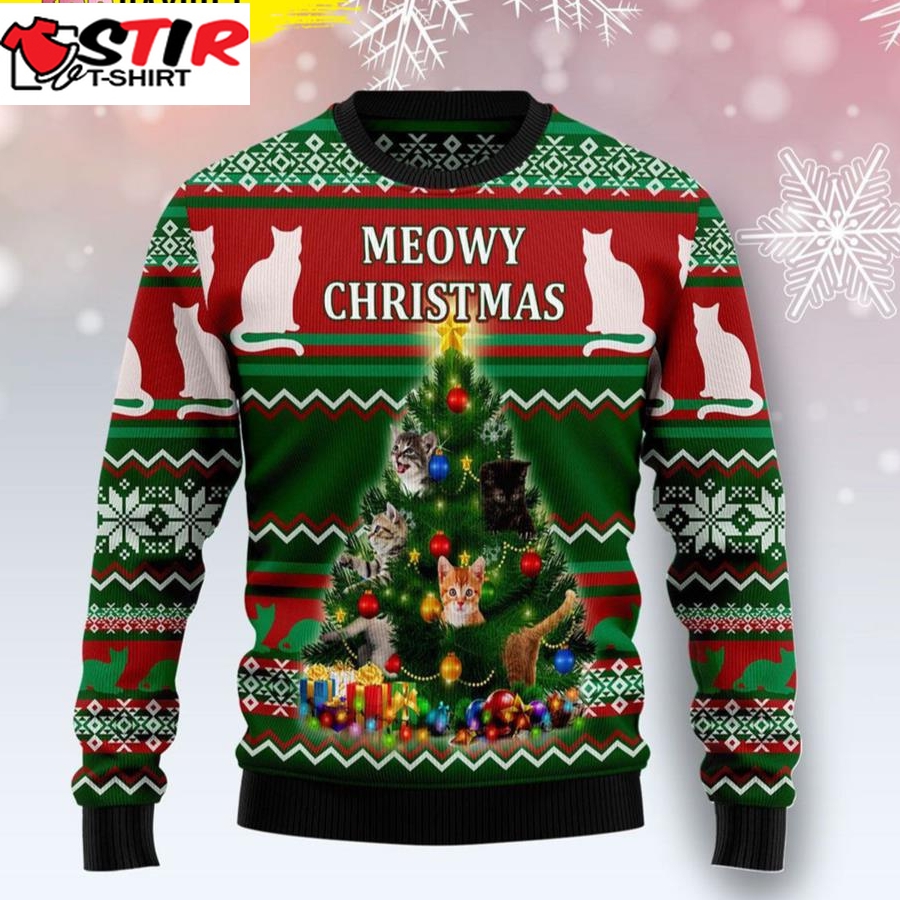 Cat Meowy Ugly Christmas Sweater