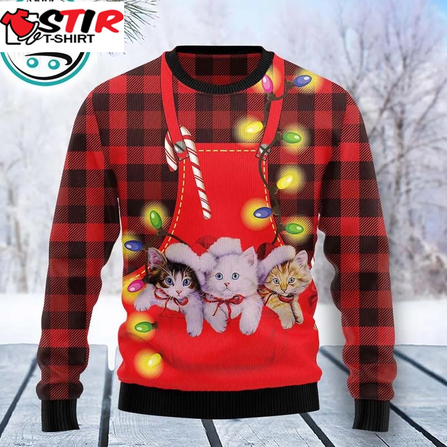 Cat Pocket Christmas Ugly Christmas Sweater, Xmas Gifts For Men Women