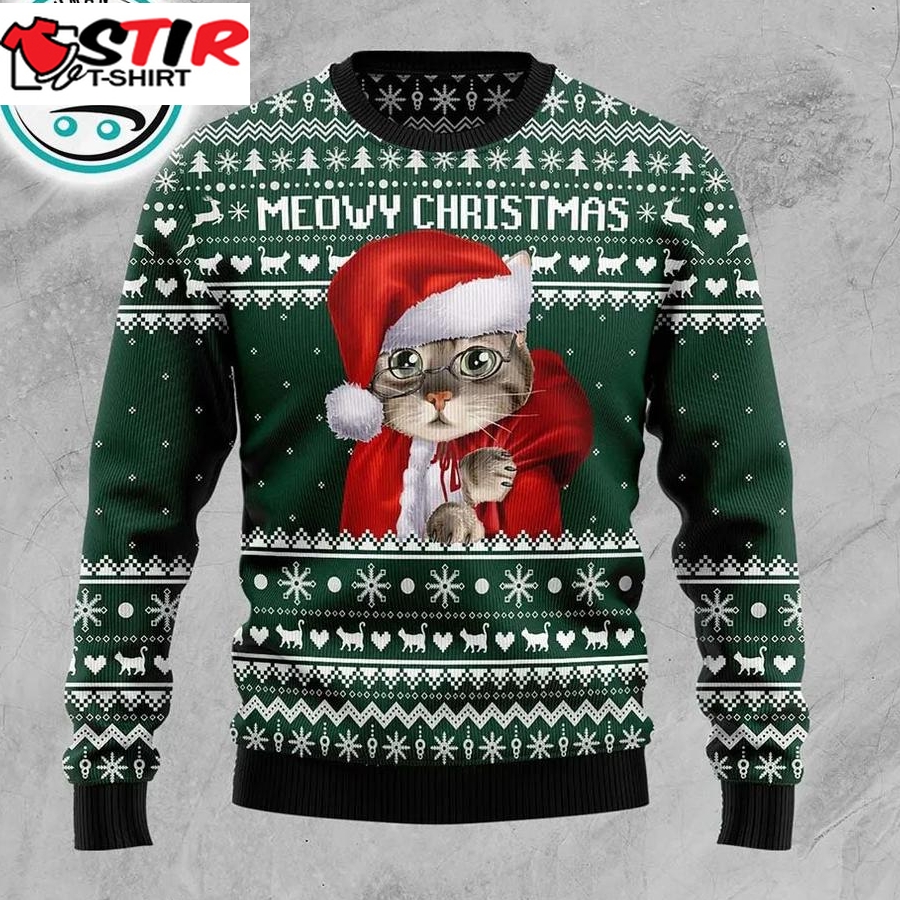 Cat Santa D0610 Ugly Christmas Sweater, Xmas Gifts For Men Women