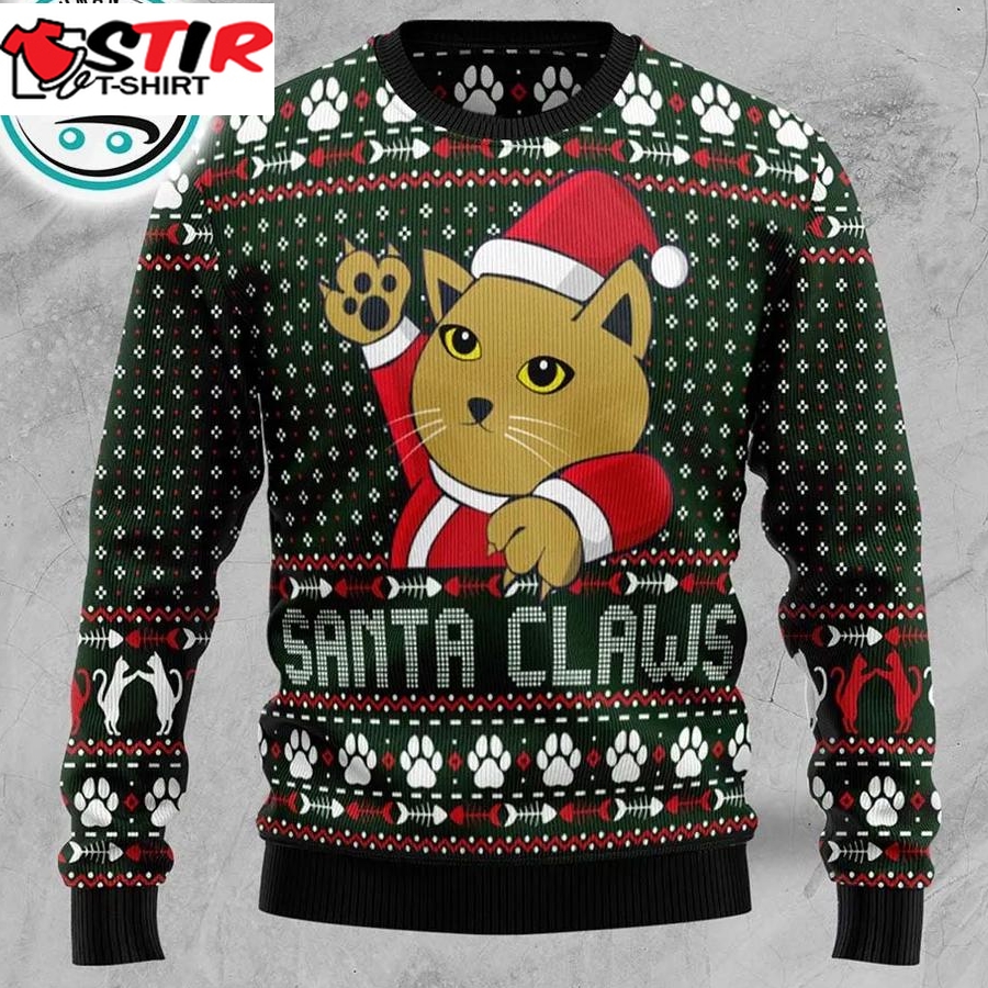 Cat Santa Jaws Ugly Christmas Sweater, Xmas Gifts For Men Women