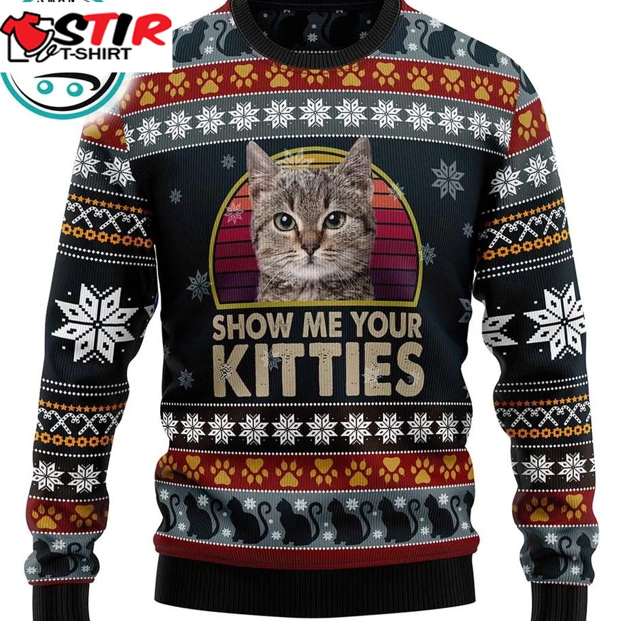 Cat Show Me Your Kitties Ugly Christmas Sweater, Xmas Gifts For Men Women