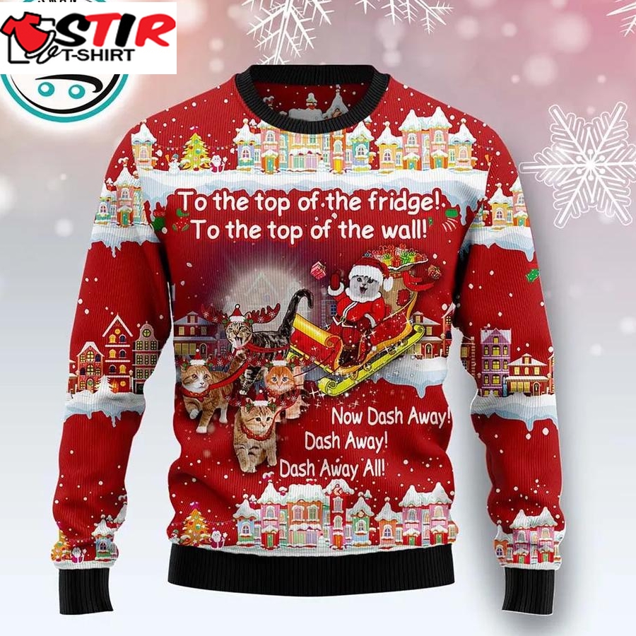 Cat Sleigh Christmas Ugly Christmas Sweater, Xmas Gifts For Men Women