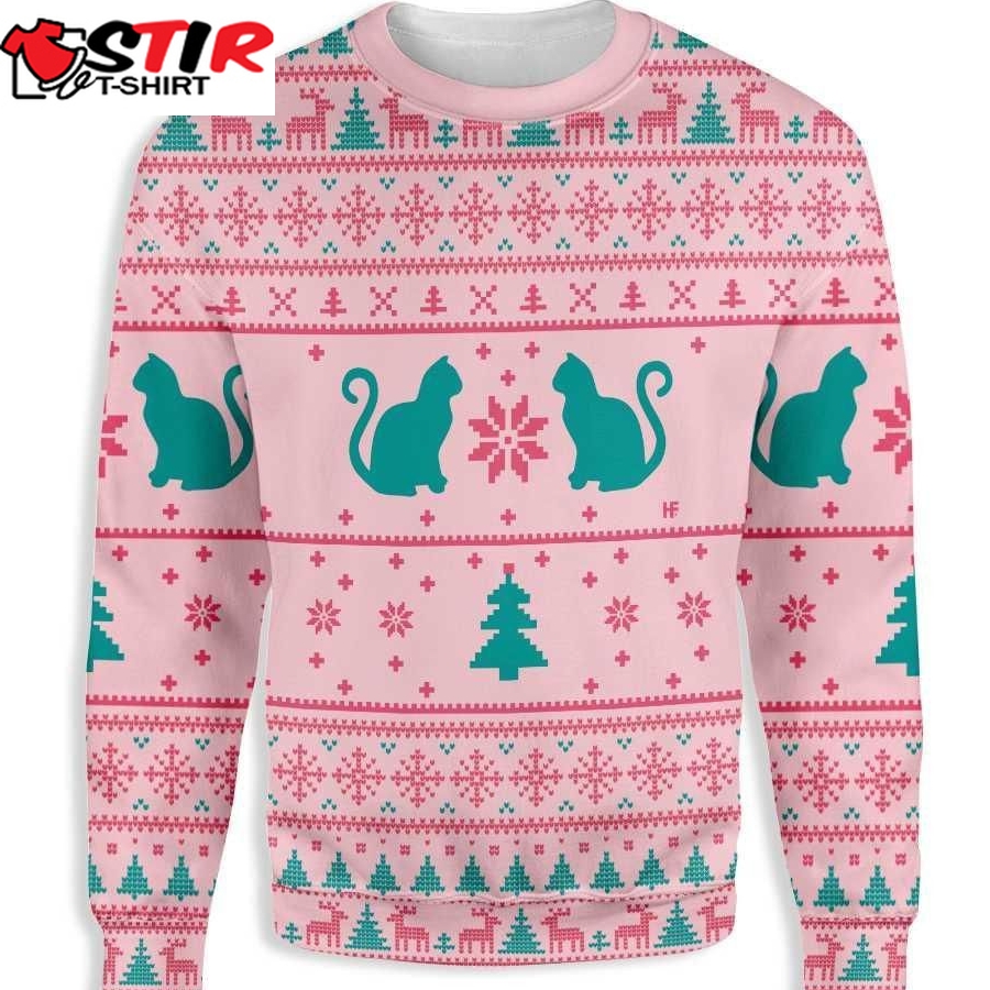 Cats Love Christmas Ugly Sweater 3D