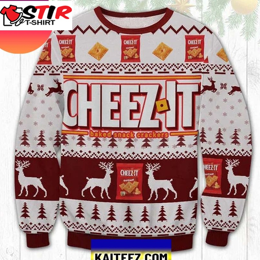 Cheez It Baked Snack Crackers 3D Christmas Ugly Sweater