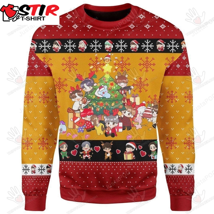 Chibi Bts Members Ugly Christmas Sweater, All Over Print Sweatshirt, Ugly Sweater Christmas Gift