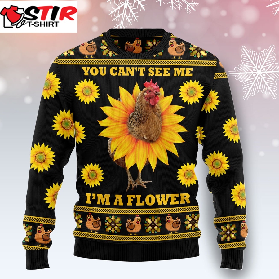 Chicken Flower Ht081225 Ugly Christmas Sweater Unisex Womens & Mens, Couples Matching, Friends, Funny Family Ugly Christmas Holiday Sweater Gifts (Plus Size Available)