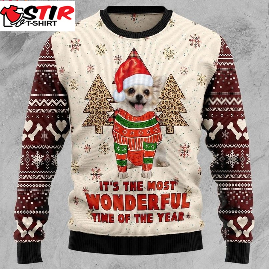 Chihuahua The Most Beautiful Time Xmas Ugly Christmas Sweater