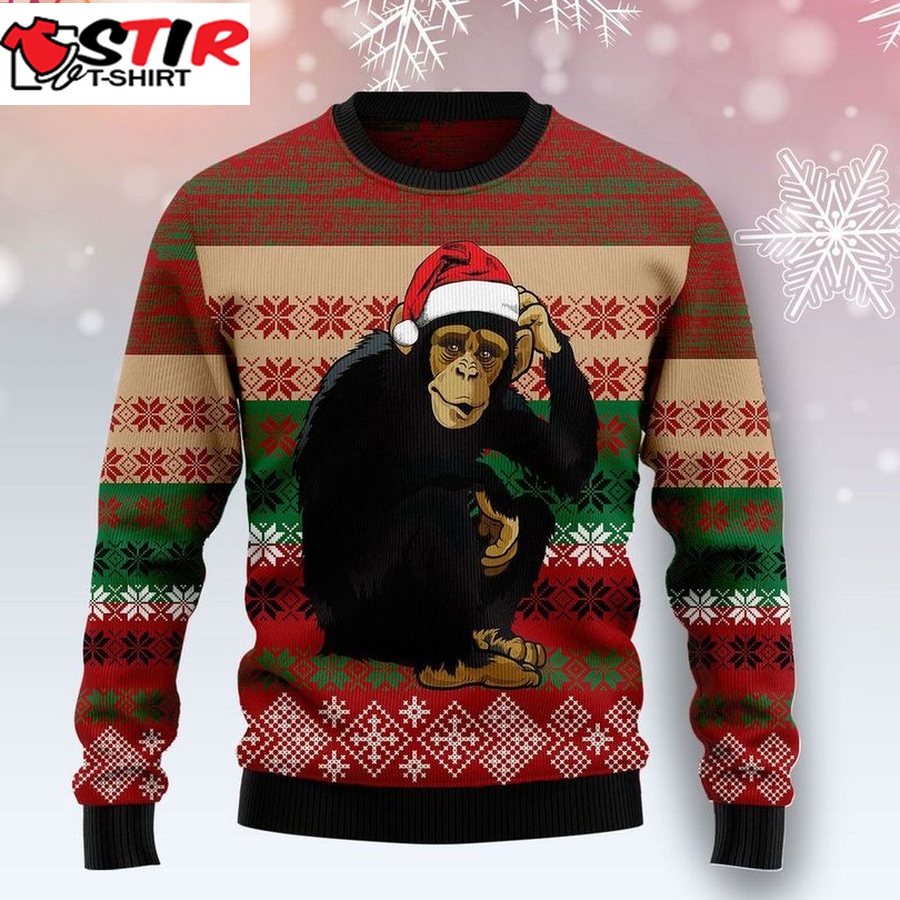 Chimpanzee Ugly Christmas Sweater