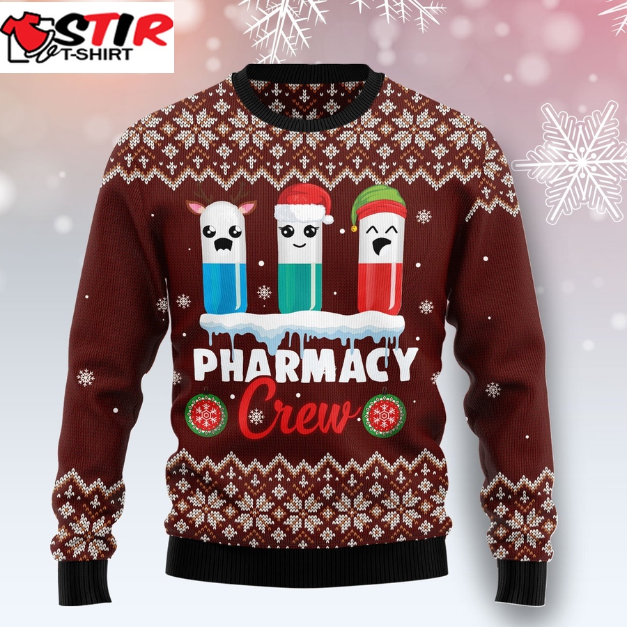 Christmas Pharmacy Crew Ht101222 Ugly Christmas Sweater Unisex Womens & Mens, Couples Matching, Friends, Funny Family Ugly Christmas Holiday Sweater Gifts (Plus Size Available)