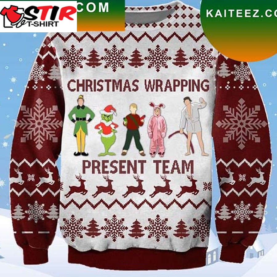 Christmas Wrapping Present Team Muppet Home Alone Elf Grinch Ugly Sweater