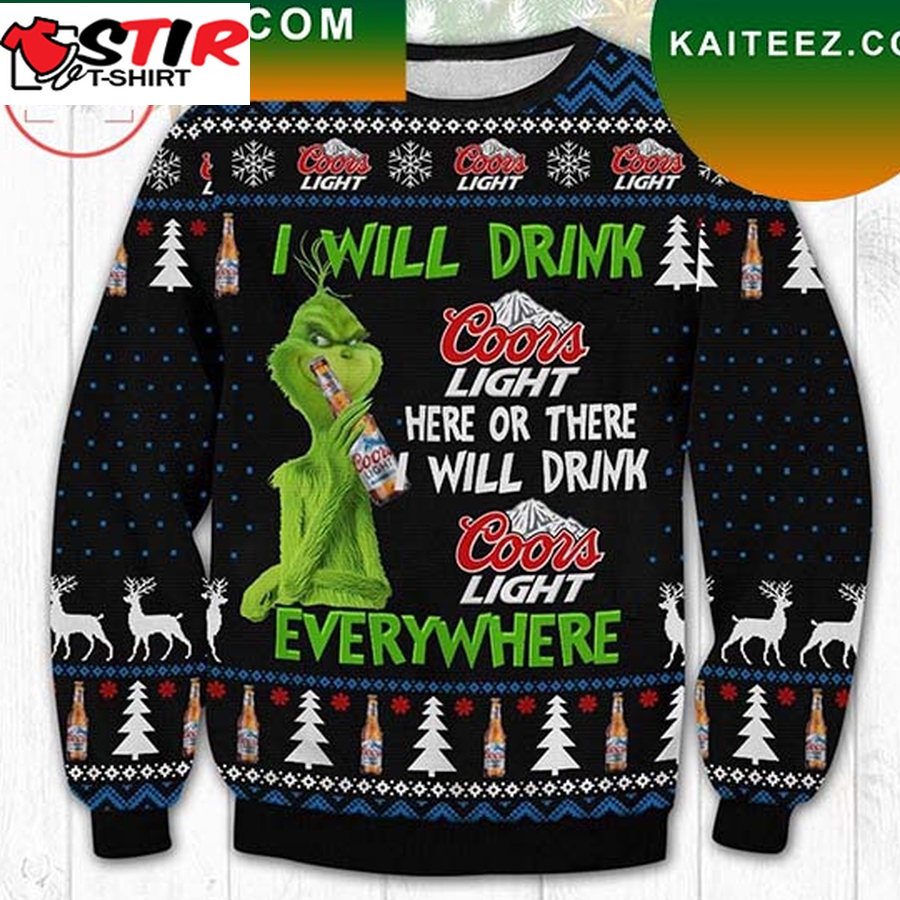 Coors Light Grinch Christmas Ugly Sweater