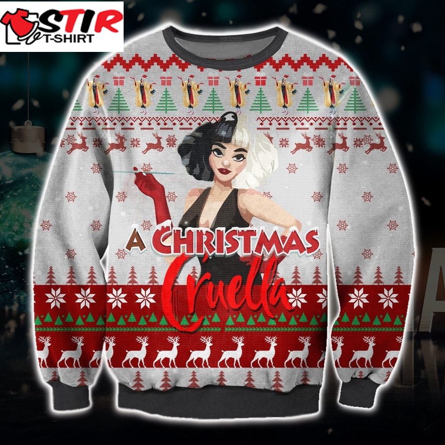 Cruella Movie Merry Christmas Ugly Sweatshirt, Christmas Ugly Sweater   1167