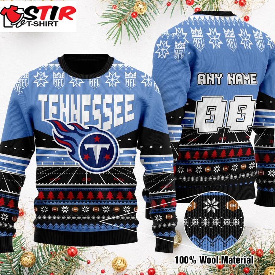Custom Name Number Nfl Tennessee Titans Rugby Stadium Ugly Christmas Sweater