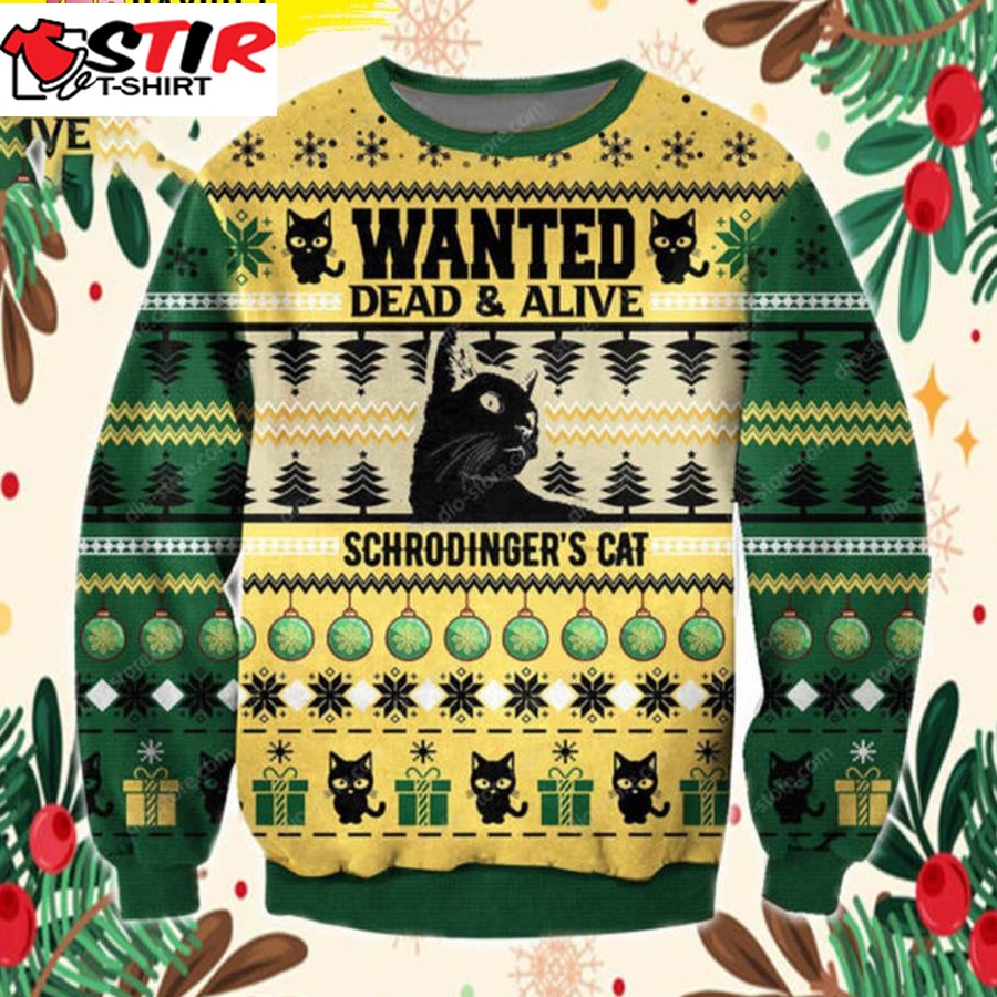 Dead Alive Schrodinger's Cat Ugly Christmas Sweater