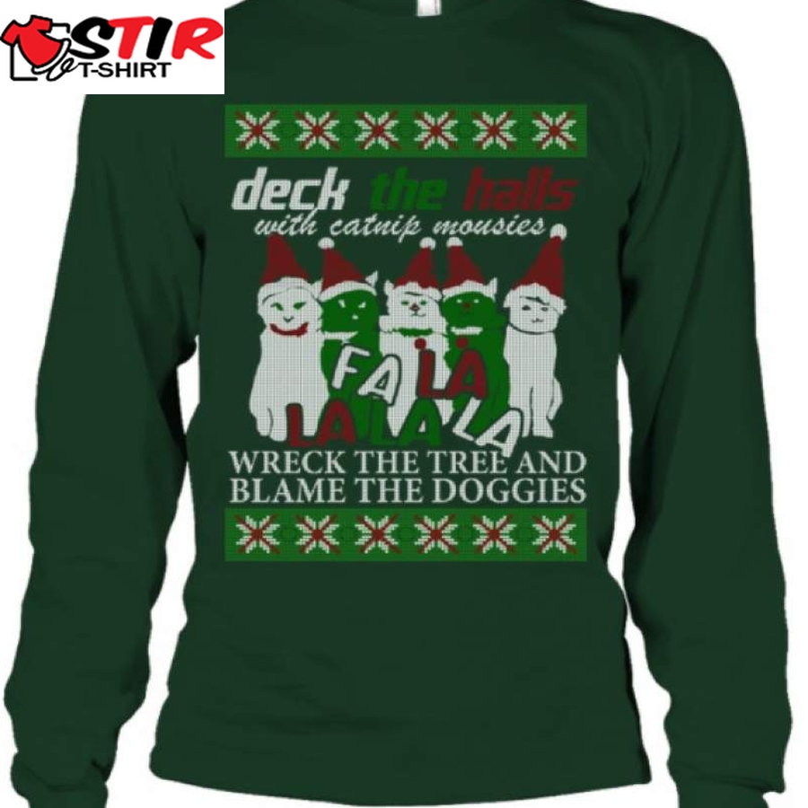 Deck The Halls Ugly Christmas Sweater, Funny Ugly Christmas Sweatshirt, Gift For Christmas, Cute Cat Sweater, Gift For Cat Lover, Plus Size Shirt, Unisex Sweater   45