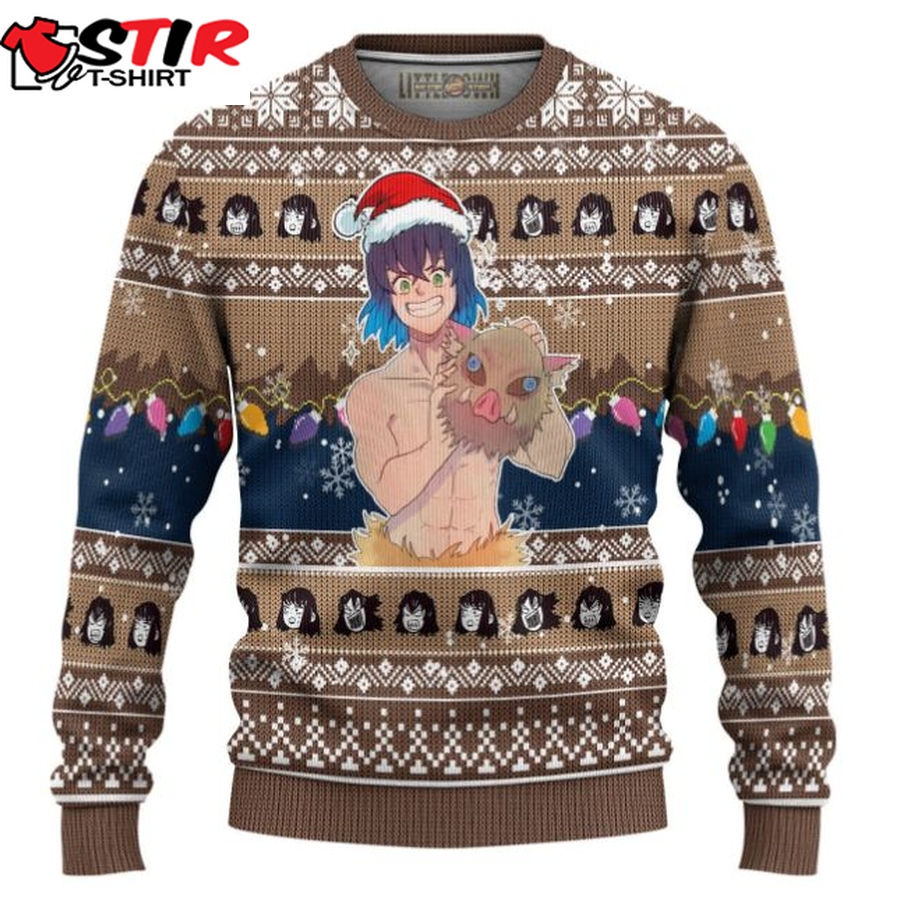Demon Slayer Inosuke Hashibira Anime Ugly Christmas Sweater 3D