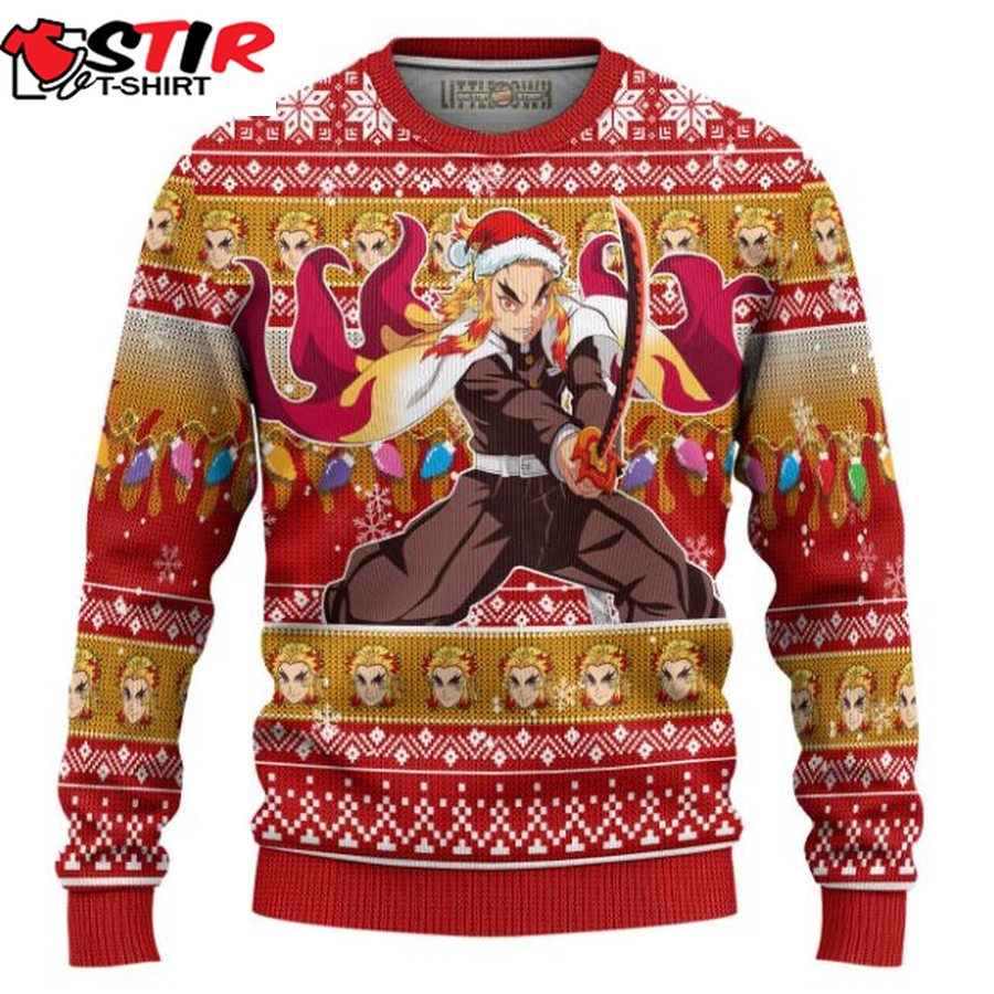 Demon Slayer Kyojuro Rengoku Anime Ugly Christmas Sweater 3D
