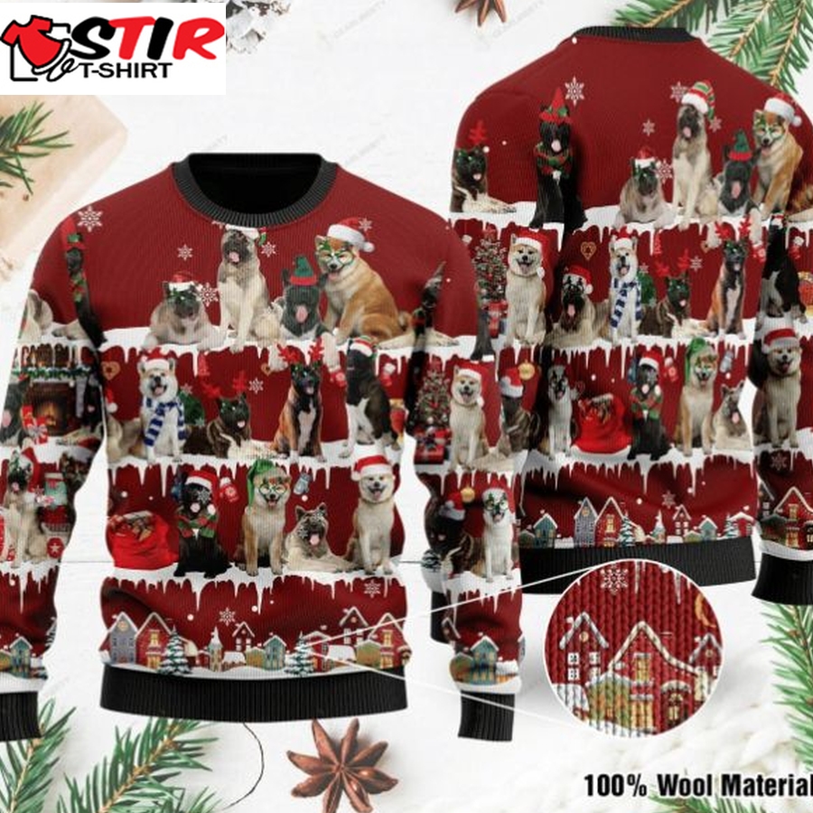 Dog Akita Ugly Christmas Sweater All Size