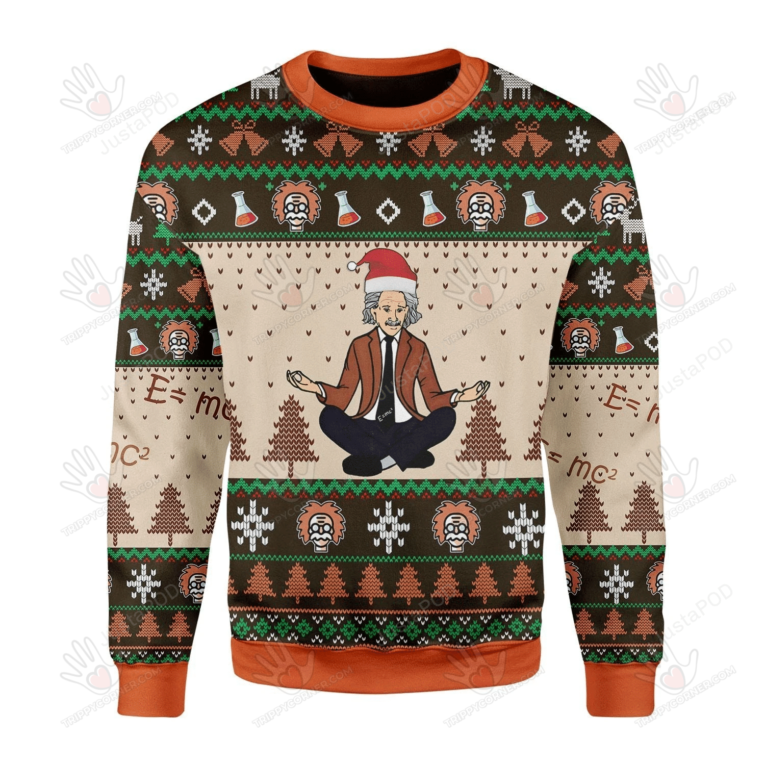 Einstein Doing Yoga Ugly Christmas Sweater, All Over Print, Ugly Ugly Sweater Christmas Gift
